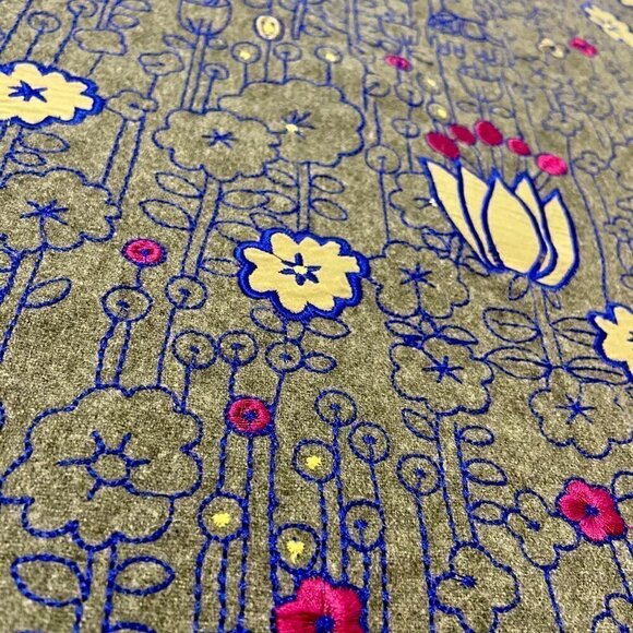 White Stuff gray skirt with embroidered flowers and little elephants, 14 - Picture 6 of 8